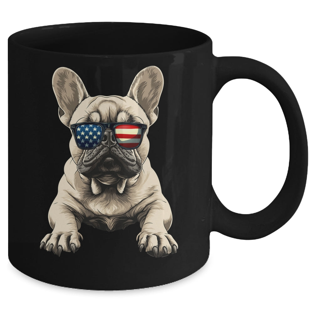 Patriotic French Bulldog Dog USA Flag 4th Of July Mug | teecentury