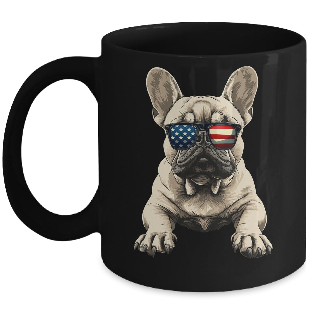 Patriotic French Bulldog Dog USA Flag 4th Of July Mug | teecentury