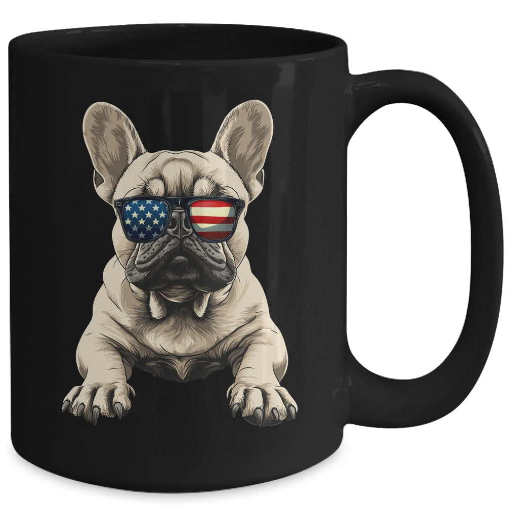 Patriotic French Bulldog Dog USA Flag 4th Of July Mug | teecentury