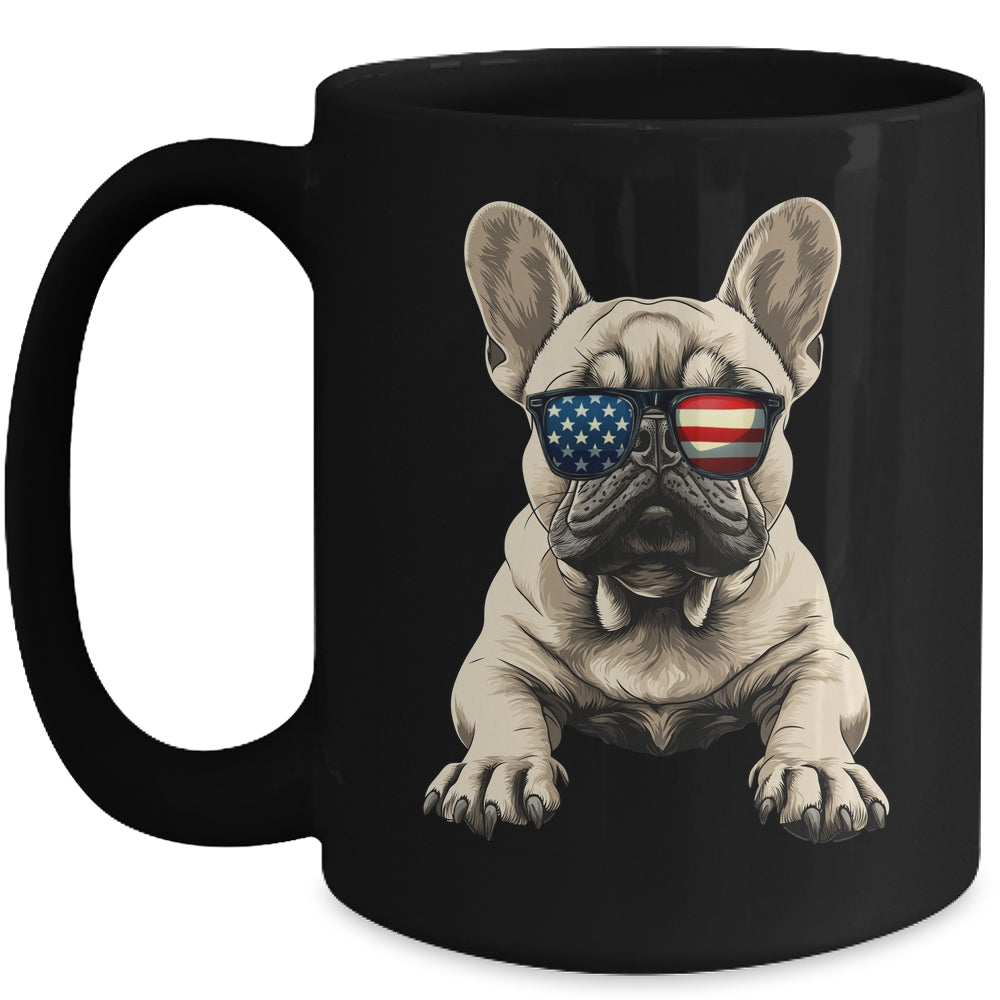 Patriotic French Bulldog Dog USA Flag 4th Of July Mug | teecentury