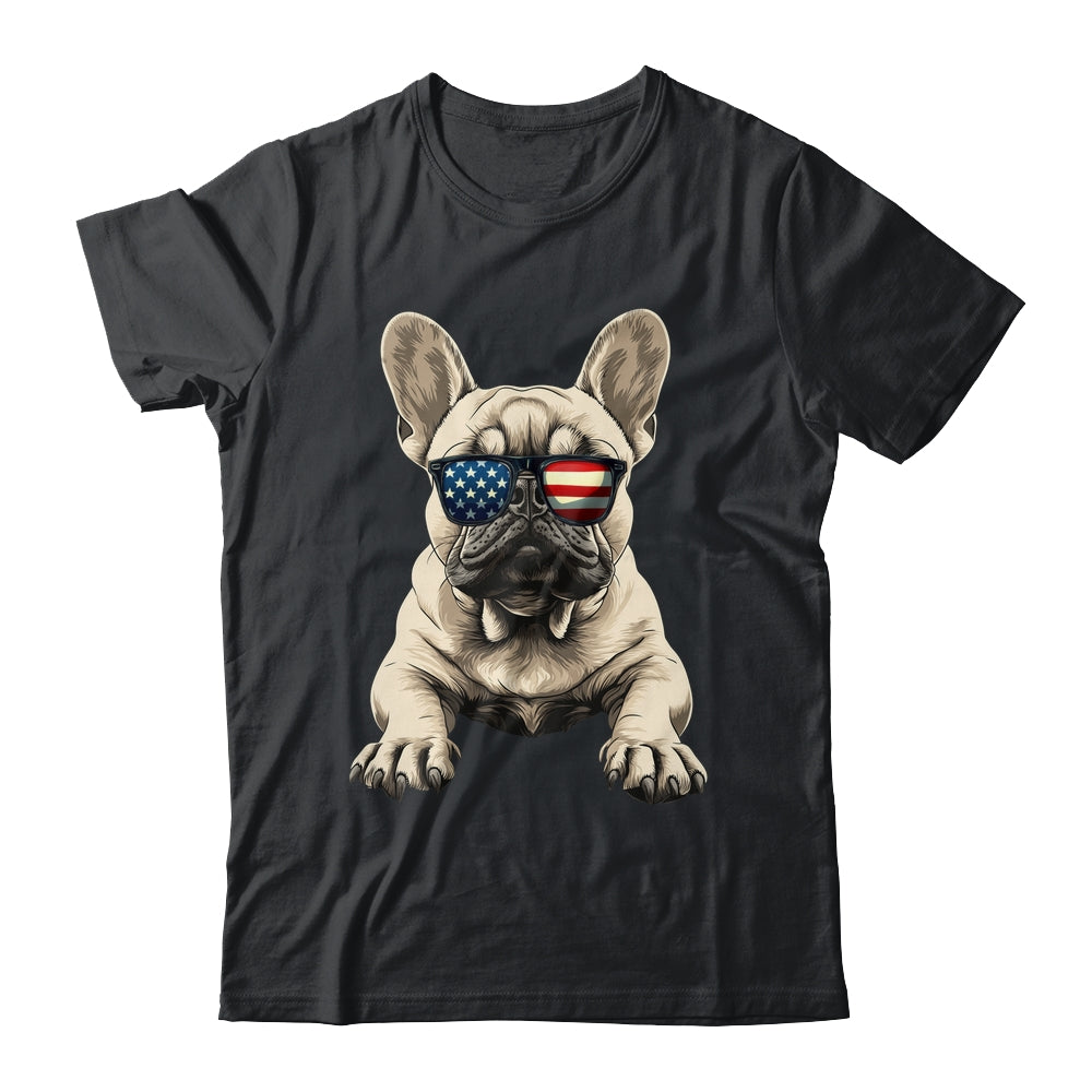 Patriotic French Bulldog Dog USA Flag 4th Of July Shirt & Tank Top | teecentury