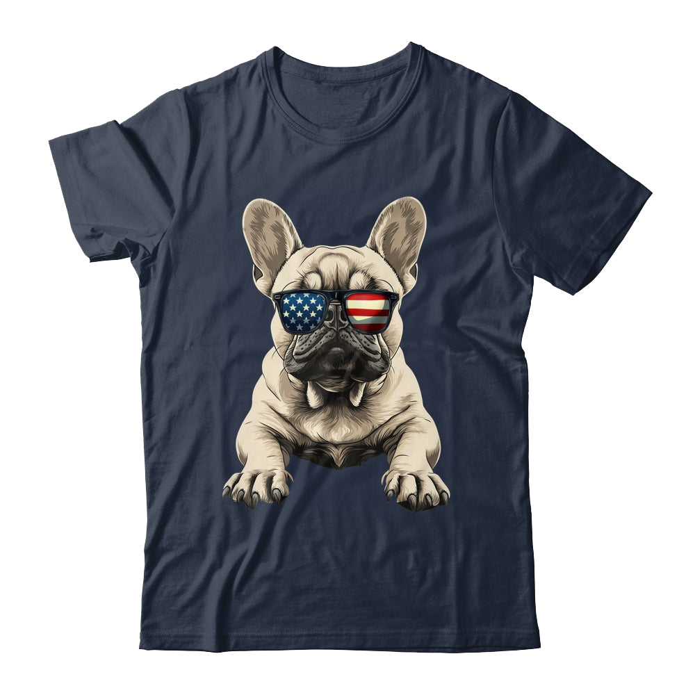 Patriotic French Bulldog Dog USA Flag 4th Of July Shirt & Tank Top | teecentury