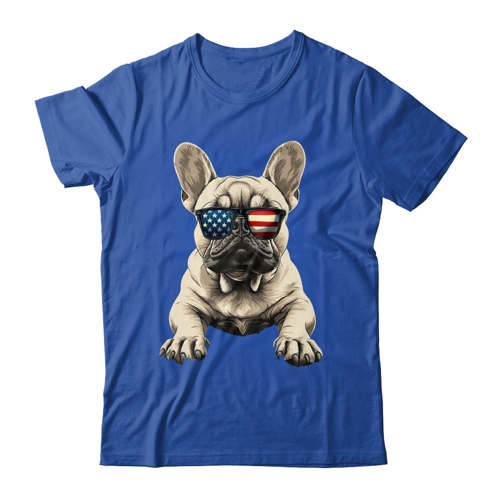 Patriotic French Bulldog Dog USA Flag 4th Of July Shirt & Tank Top | teecentury