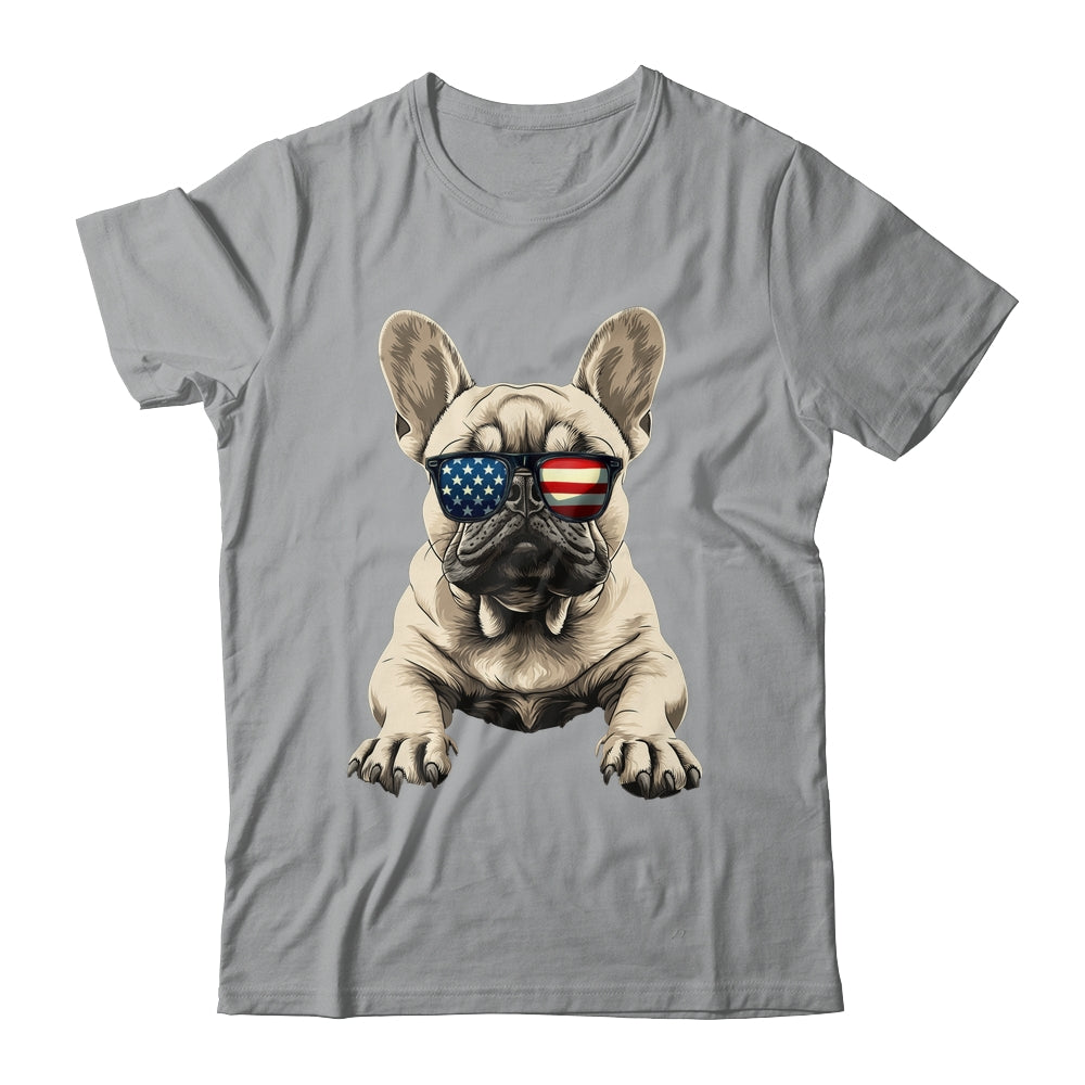 Patriotic French Bulldog Dog USA Flag 4th Of July Shirt & Tank Top | teecentury