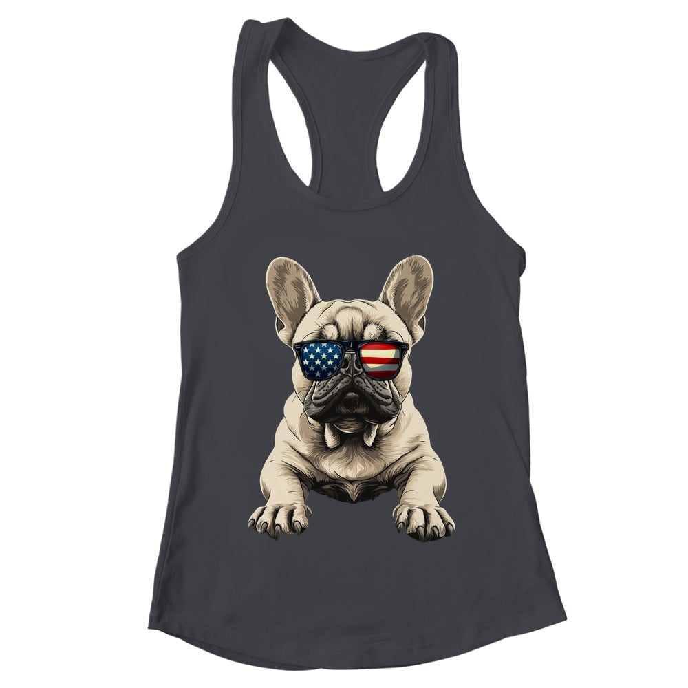 Patriotic French Bulldog Dog USA Flag 4th Of July Shirt & Tank Top | teecentury