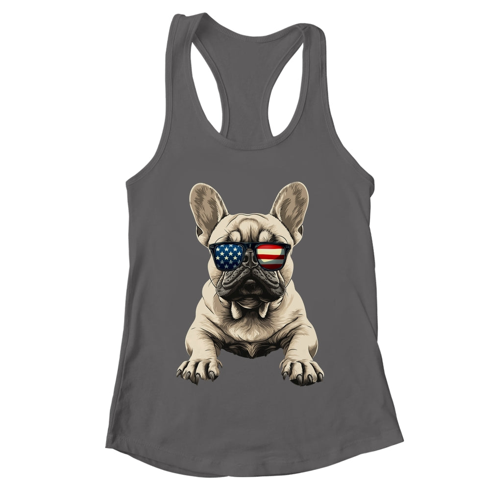 Patriotic French Bulldog Dog USA Flag 4th Of July Shirt & Tank Top | teecentury