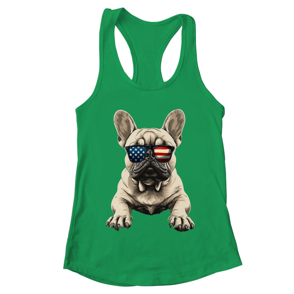 Patriotic French Bulldog Dog USA Flag 4th Of July Shirt & Tank Top | teecentury