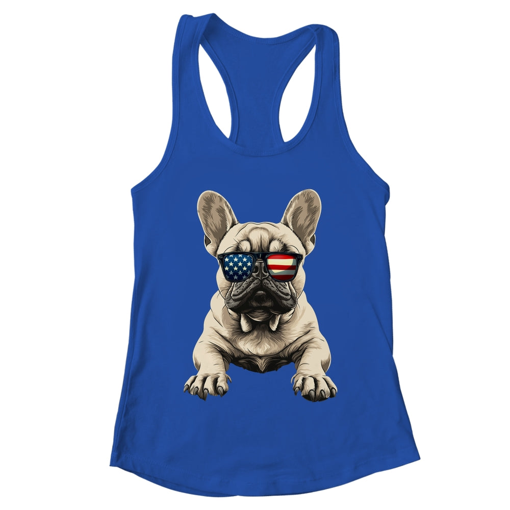 Patriotic French Bulldog Dog USA Flag 4th Of July Shirt & Tank Top | teecentury