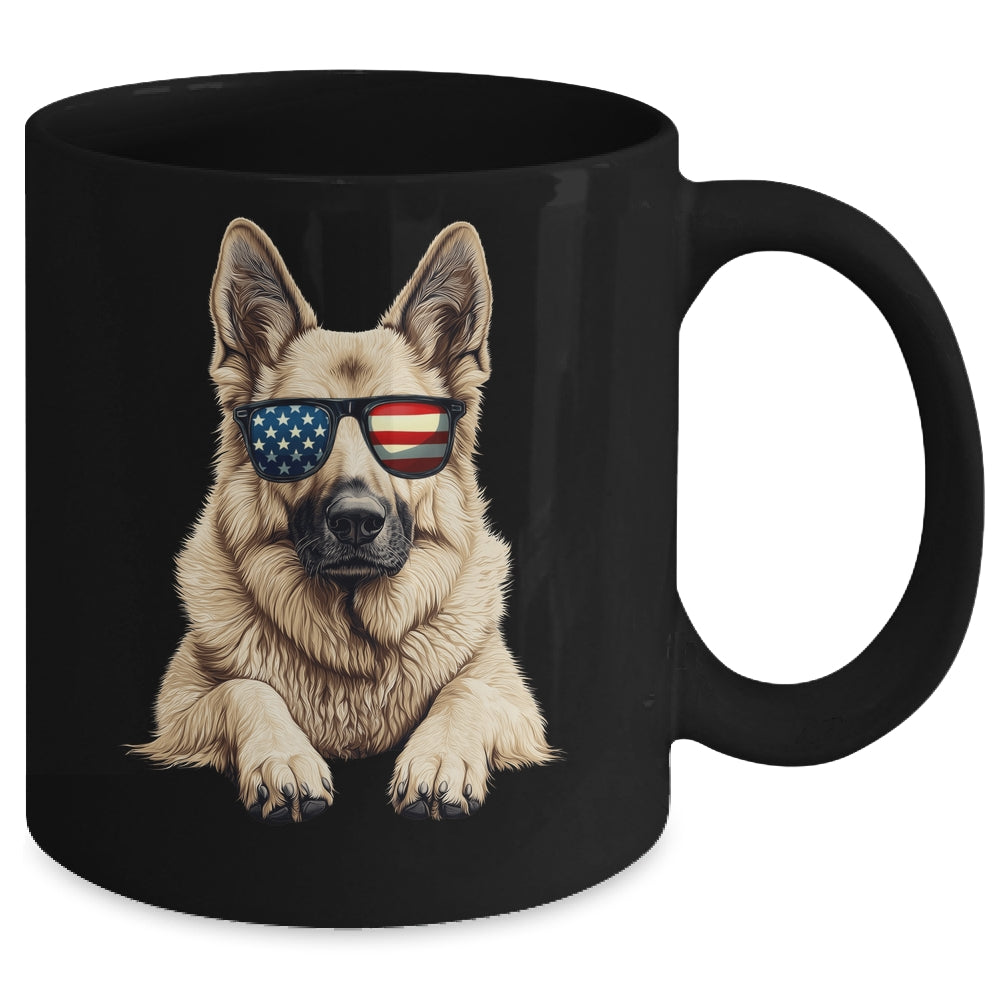 Patriotic German Shepherd Dog USA Flag 4th Of July Mug | teecentury