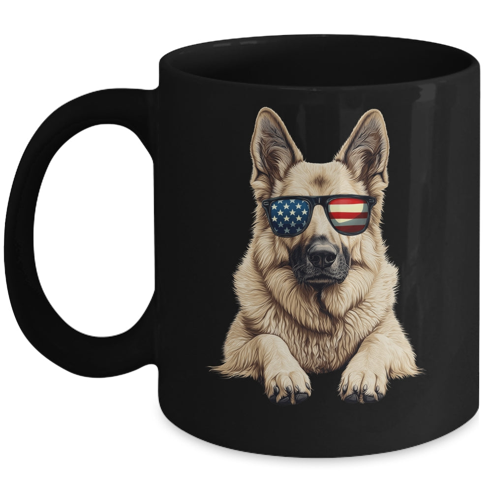 Patriotic German Shepherd Dog USA Flag 4th Of July Mug | teecentury