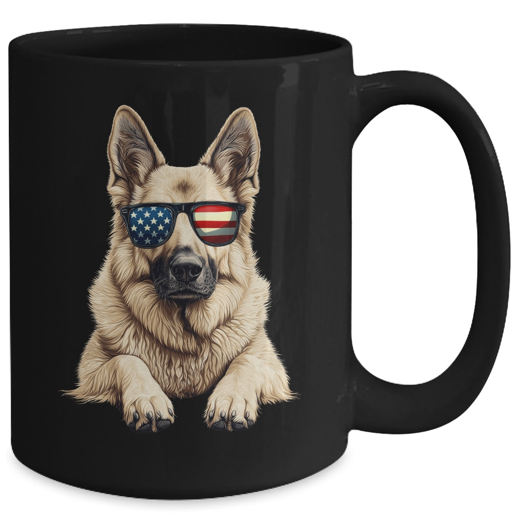 Patriotic German Shepherd Dog USA Flag 4th Of July Mug | teecentury
