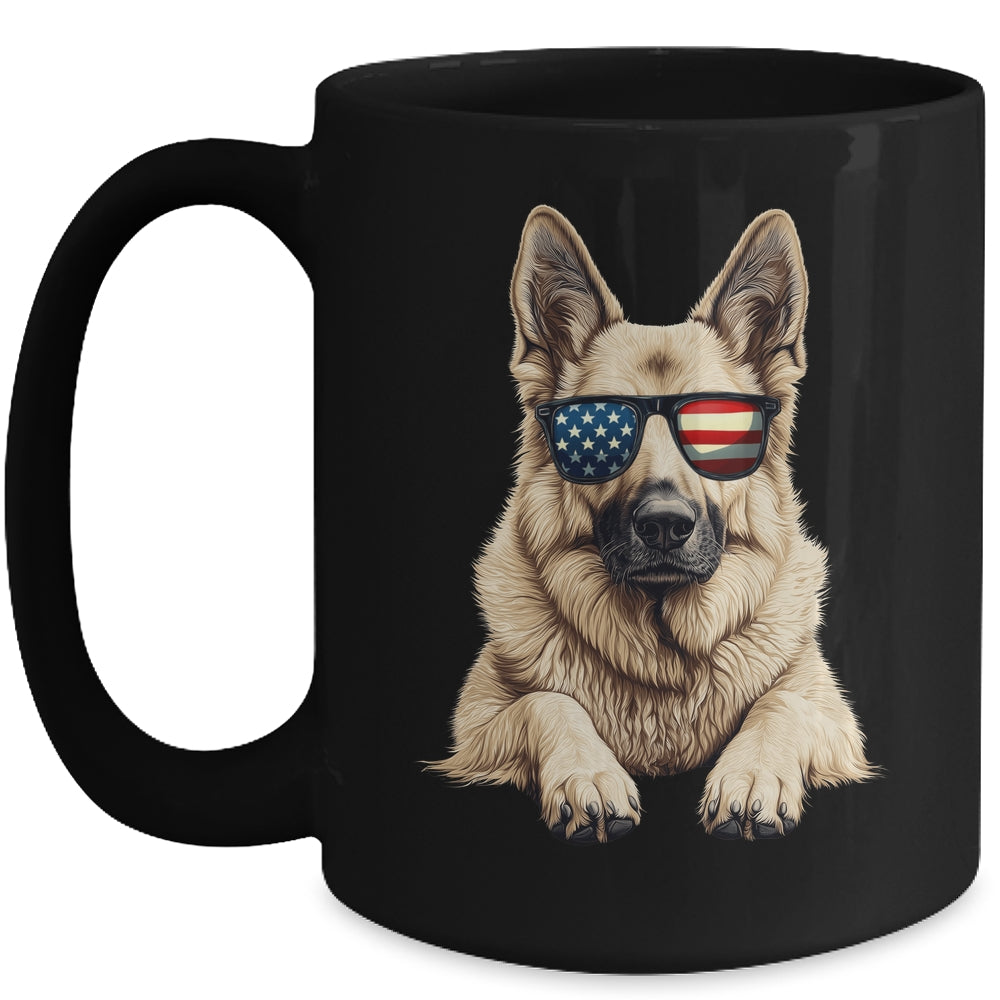 Patriotic German Shepherd Dog USA Flag 4th Of July Mug | teecentury