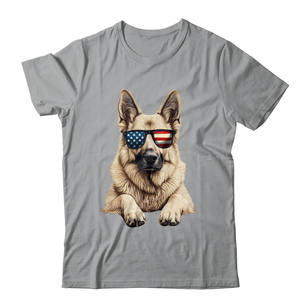 Patriotic German Shepherd Dog USA Flag 4th Of July Shirt & Tank Top | teecentury