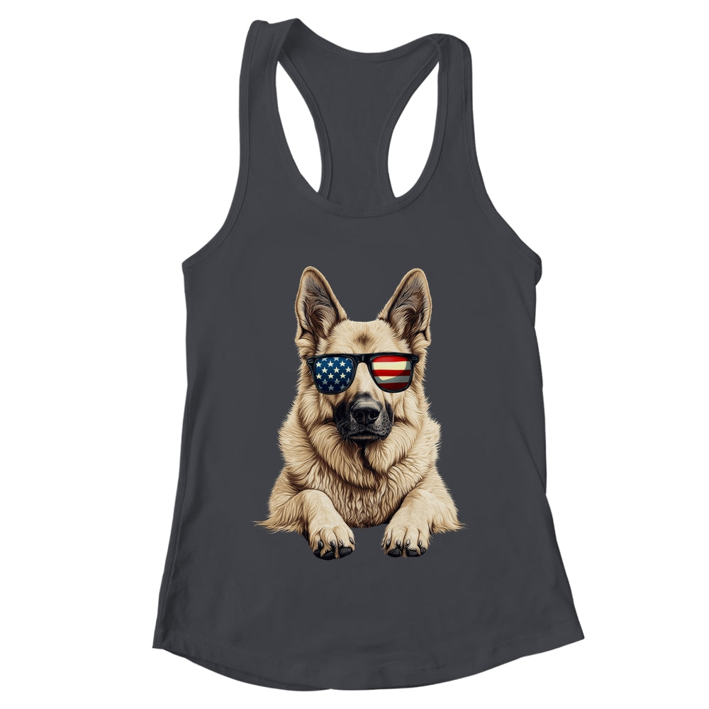 Patriotic German Shepherd Dog USA Flag 4th Of July Shirt & Tank Top | teecentury