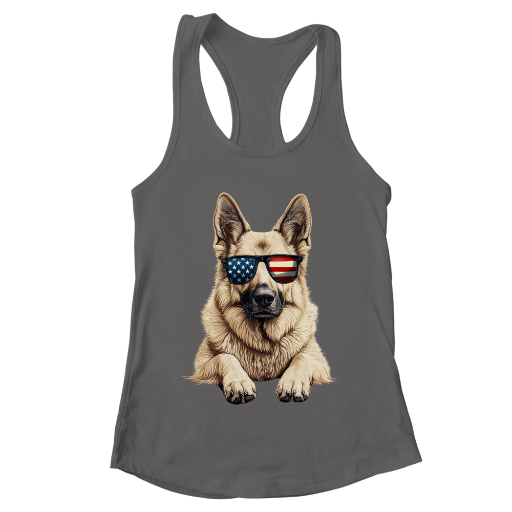 Patriotic German Shepherd Dog USA Flag 4th Of July Shirt & Tank Top | teecentury