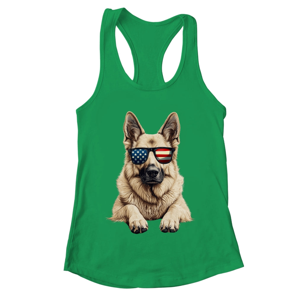 Patriotic German Shepherd Dog USA Flag 4th Of July Shirt & Tank Top | teecentury