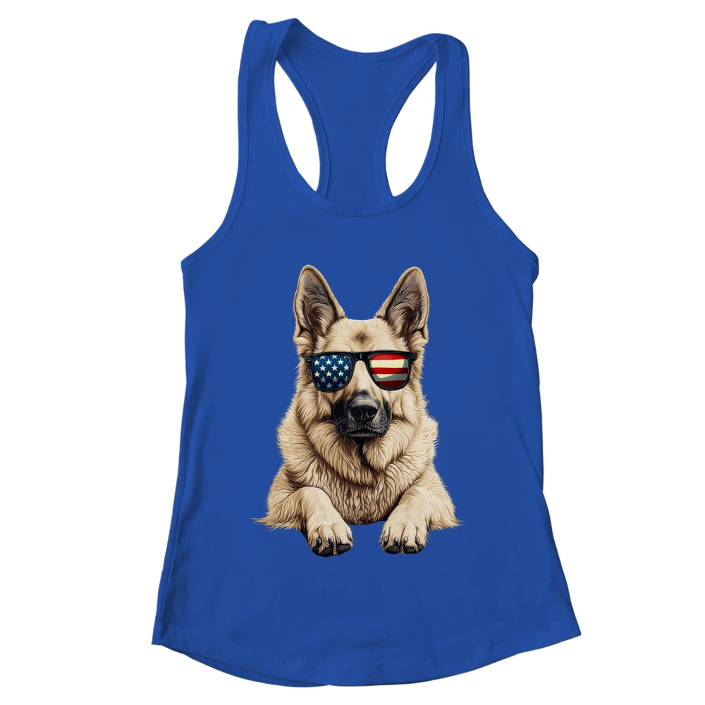 Patriotic German Shepherd Dog USA Flag 4th Of July Shirt & Tank Top | teecentury