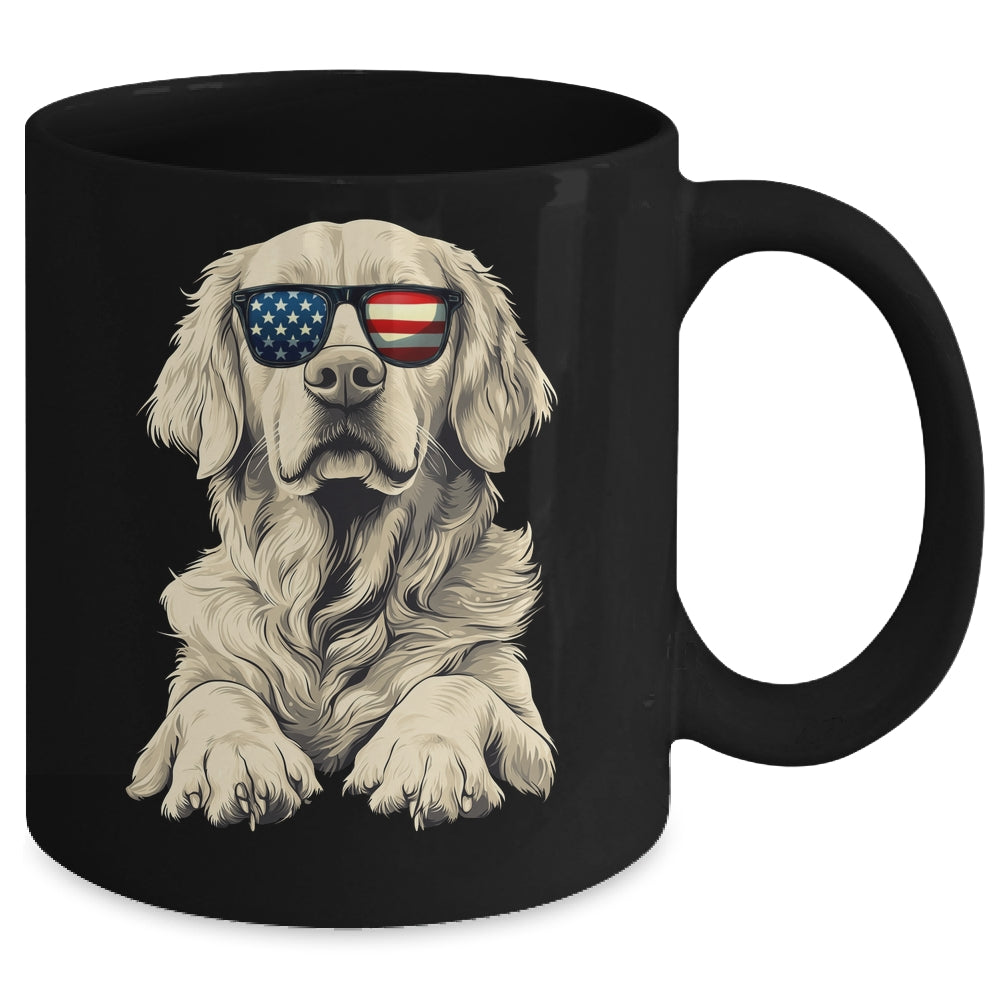 Patriotic Golden Retriever Dog USA Flag 4th Of July Mug | teecentury