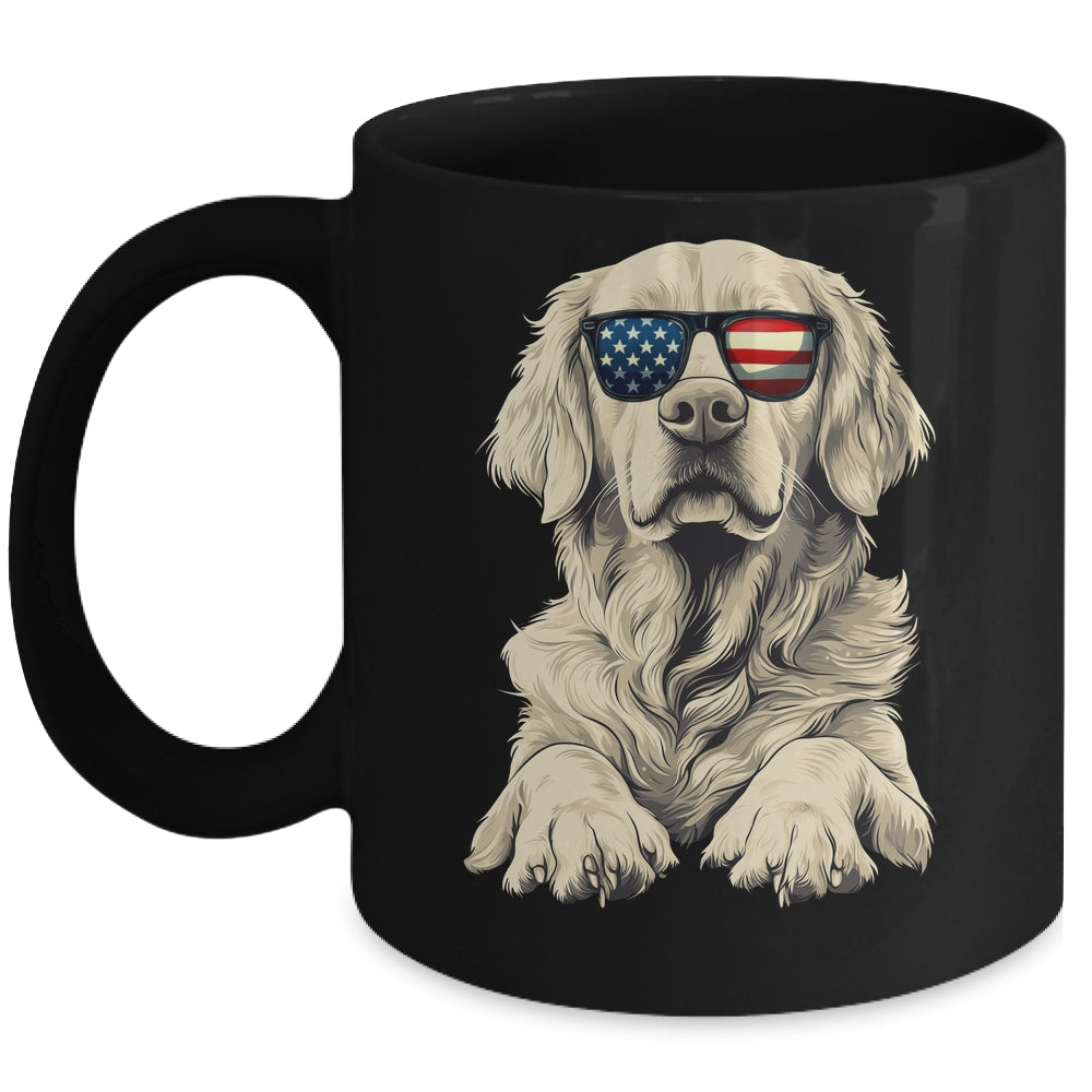 Patriotic Golden Retriever Dog USA Flag 4th Of July Mug | teecentury