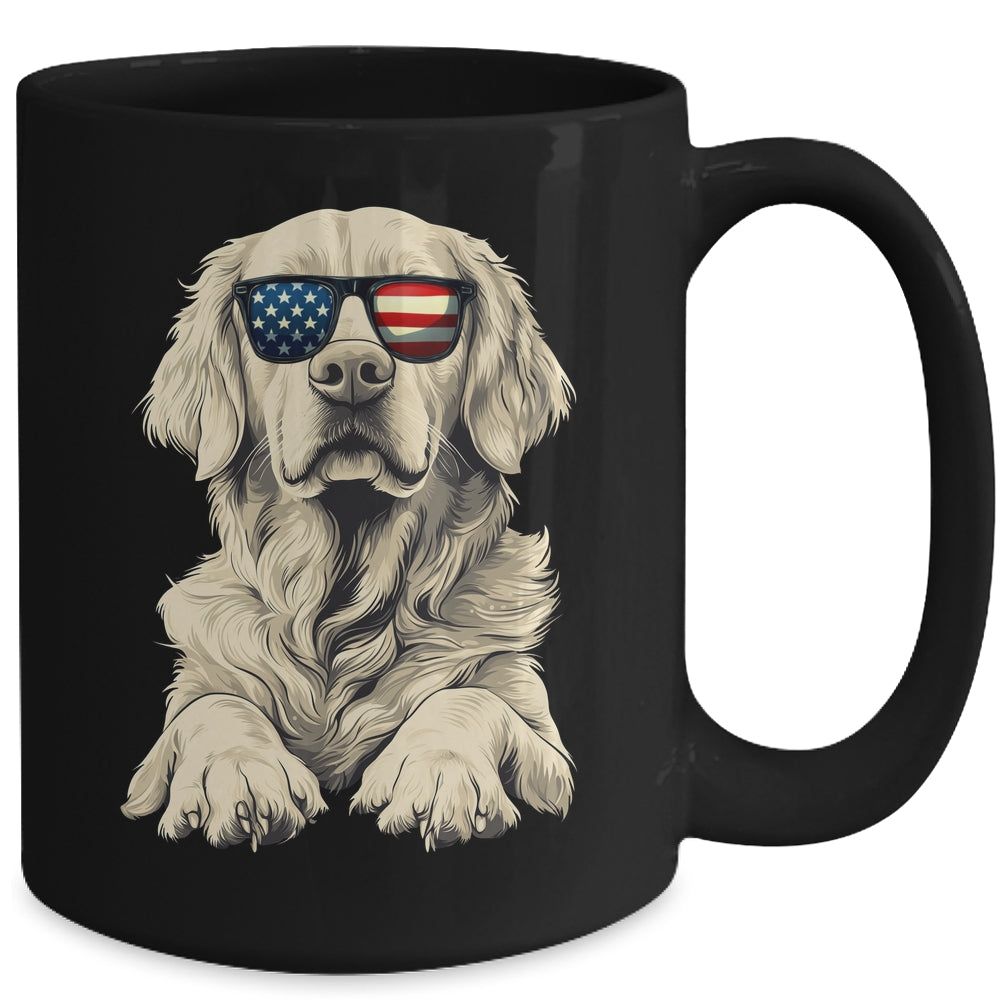 Patriotic Golden Retriever Dog USA Flag 4th Of July Mug | teecentury