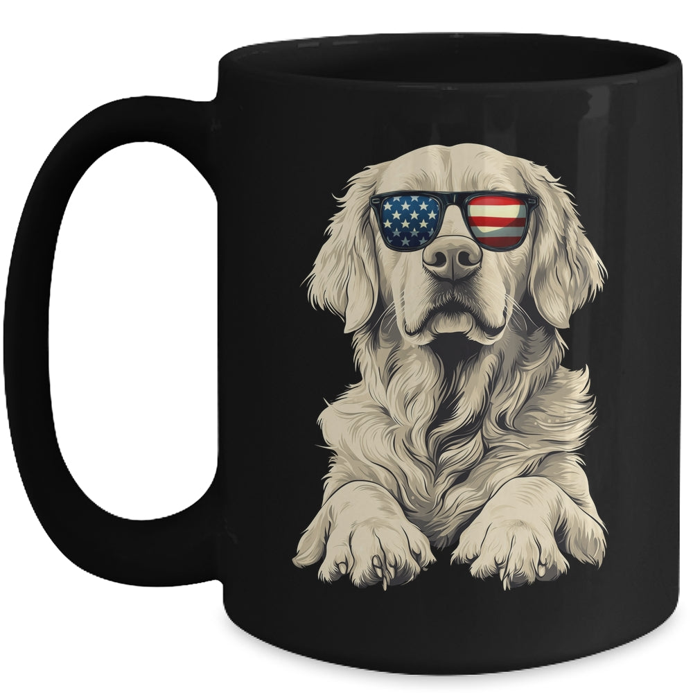 Patriotic Golden Retriever Dog USA Flag 4th Of July Mug | teecentury