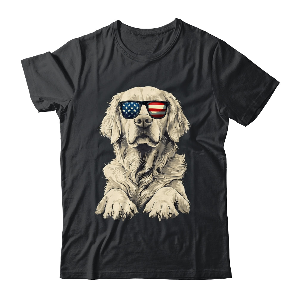 Patriotic Golden Retriever Dog USA Flag 4th Of July Shirt & Tank Top | teecentury