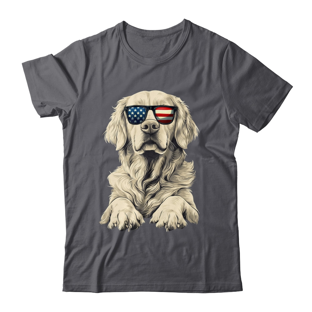 Patriotic Golden Retriever Dog USA Flag 4th Of July Shirt & Tank Top | teecentury