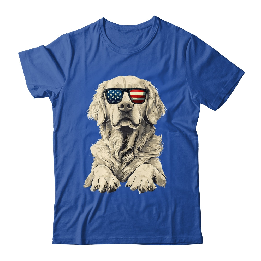 Patriotic Golden Retriever Dog USA Flag 4th Of July Shirt & Tank Top | teecentury