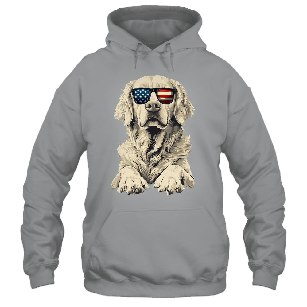 Patriotic Golden Retriever Dog USA Flag 4th Of July Shirt & Tank Top | teecentury