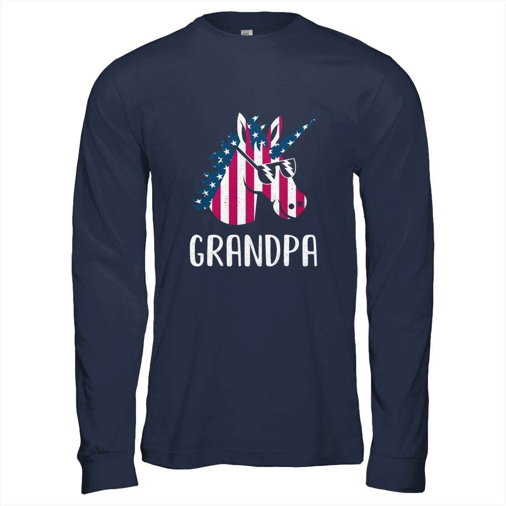 Patriotic Grandpa Unicorn Americorn 4Th Of July Shirt & Hoodie | teecentury