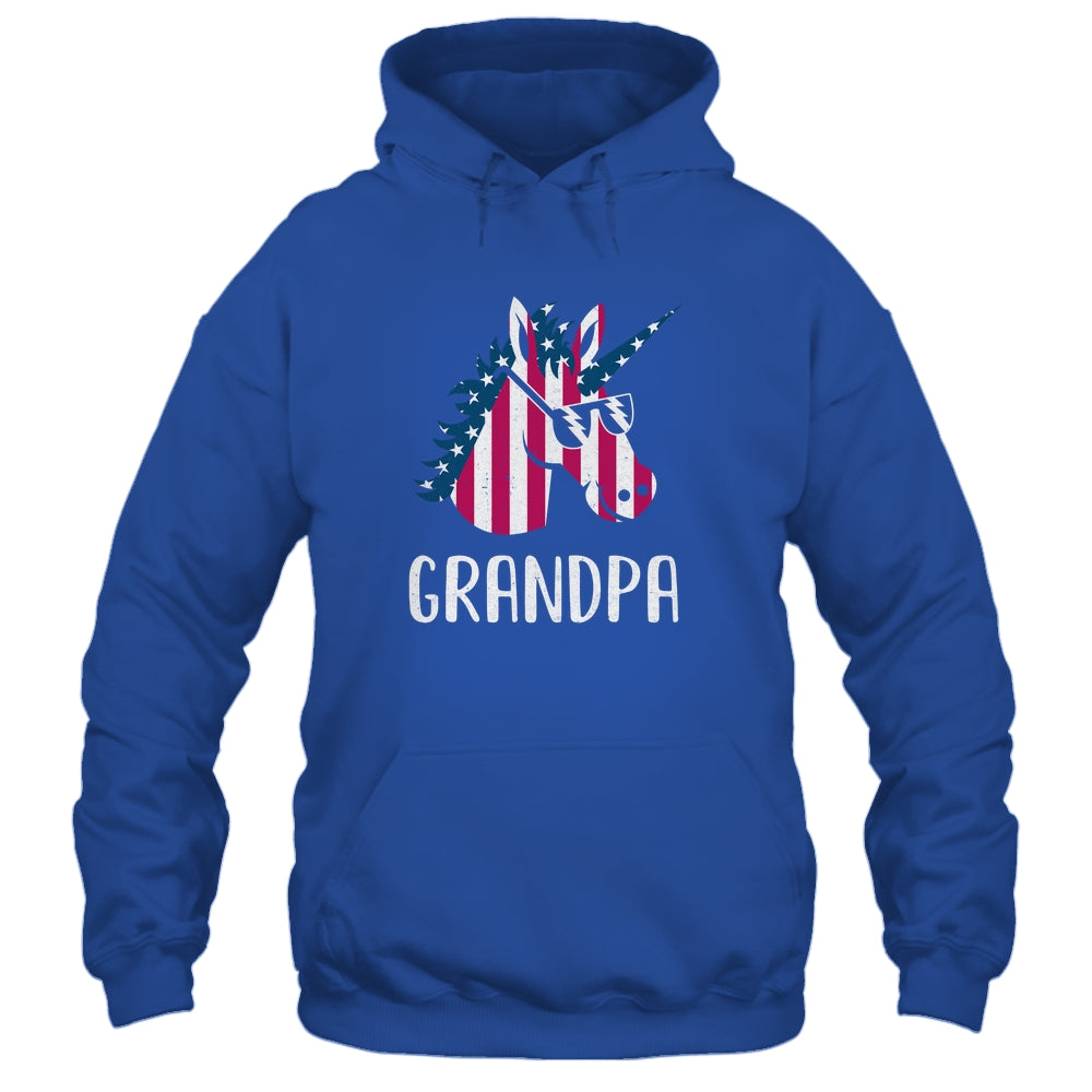 Patriotic Grandpa Unicorn Americorn 4Th Of July Shirt & Hoodie | teecentury