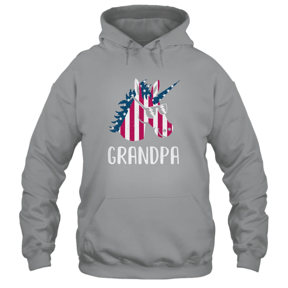 Patriotic Grandpa Unicorn Americorn 4Th Of July Shirt & Hoodie | teecentury