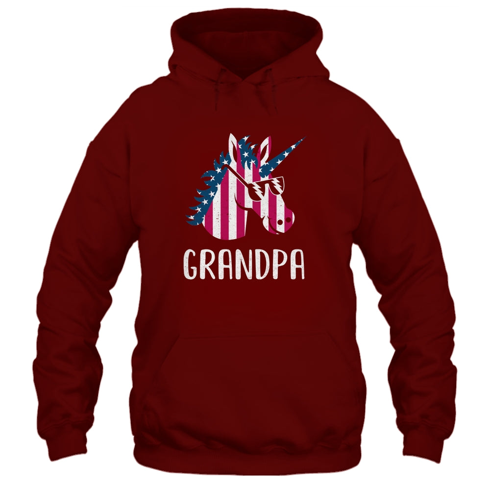 Patriotic Grandpa Unicorn Americorn 4Th Of July Shirt & Hoodie | teecentury