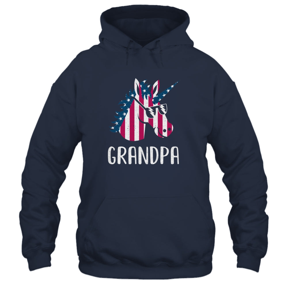 Patriotic Grandpa Unicorn Americorn 4Th Of July Shirt & Hoodie | teecentury