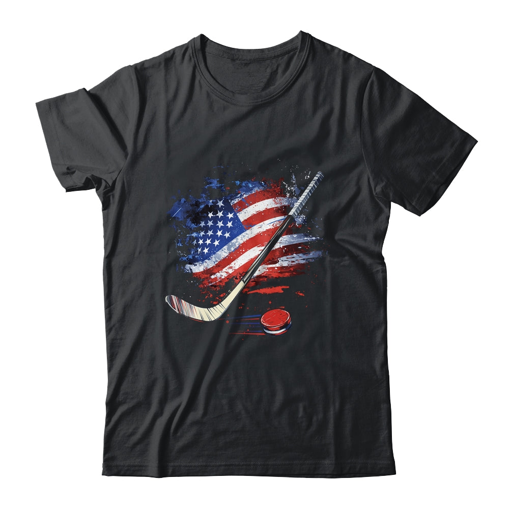 Patriotic Ice Hockey 4th Of July USA Independence Day Shirt & Tank Top | teecentury