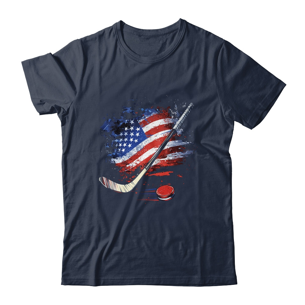 Patriotic Ice Hockey 4th Of July USA Independence Day Shirt & Tank Top | teecentury