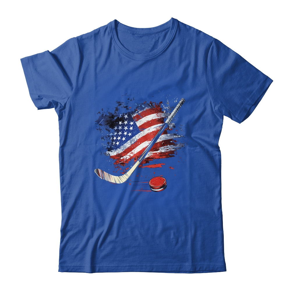 Patriotic Ice Hockey 4th Of July USA Independence Day Shirt & Tank Top | teecentury