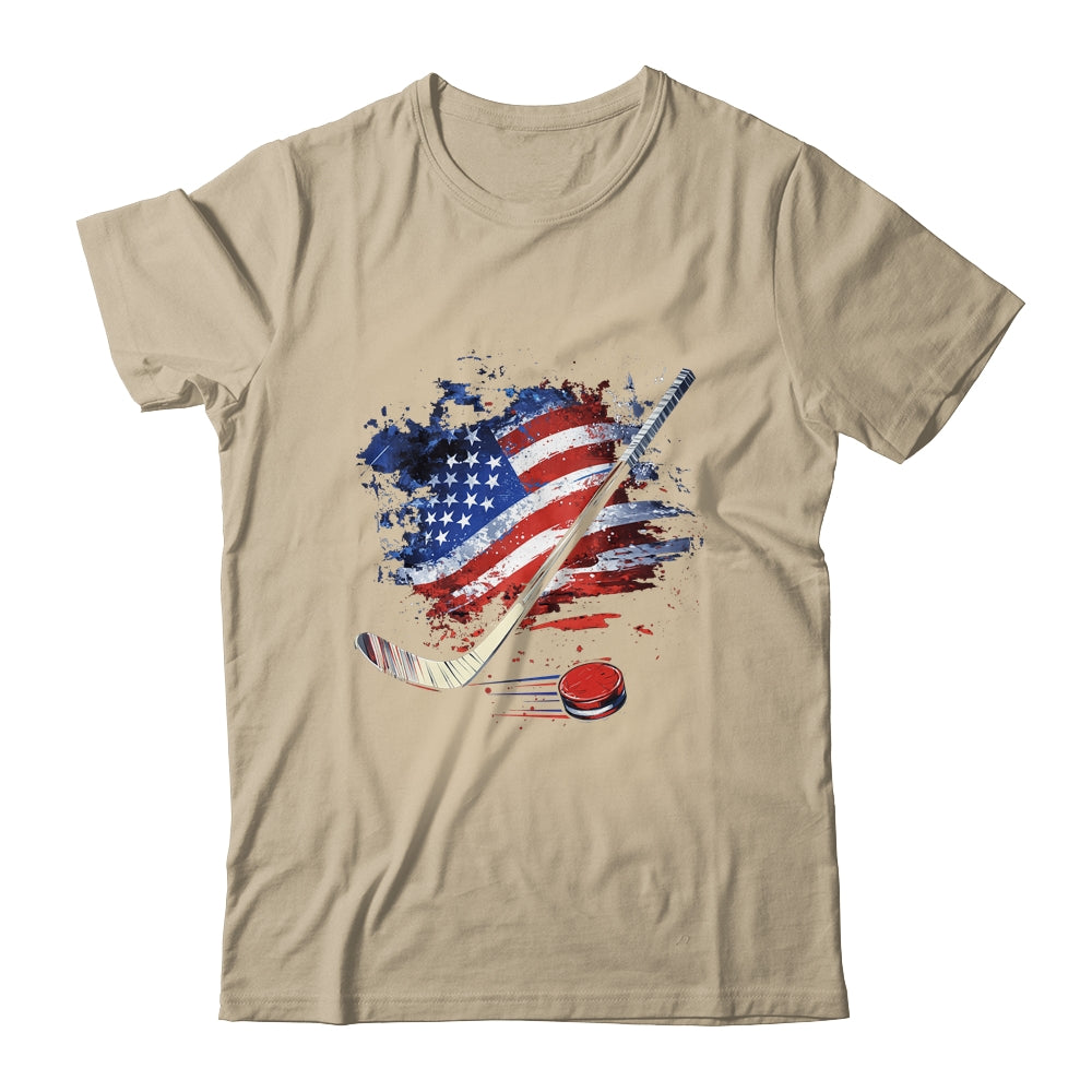 Patriotic Ice Hockey 4th Of July USA Independence Day Shirt & Tank Top | teecentury