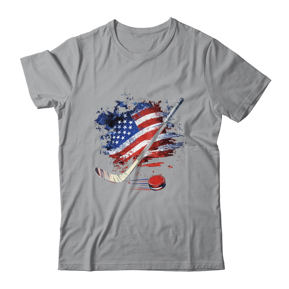 Patriotic Ice Hockey 4th Of July USA Independence Day Shirt & Tank Top | teecentury