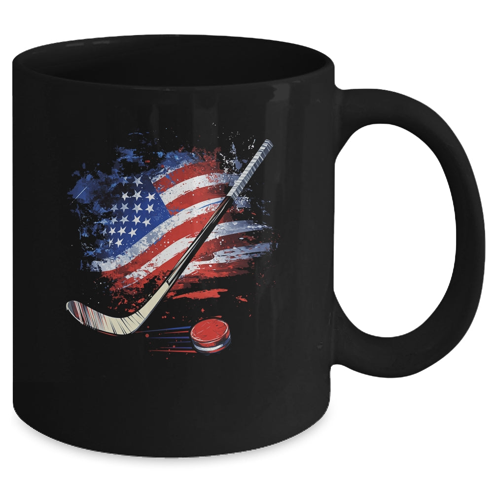 Patriotic Ice Hockey 4th Of July USA Independence Day Mug | teecentury