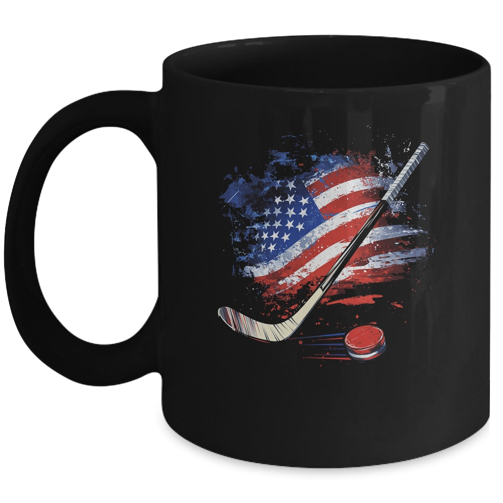 Patriotic Ice Hockey 4th Of July USA Independence Day Mug | teecentury