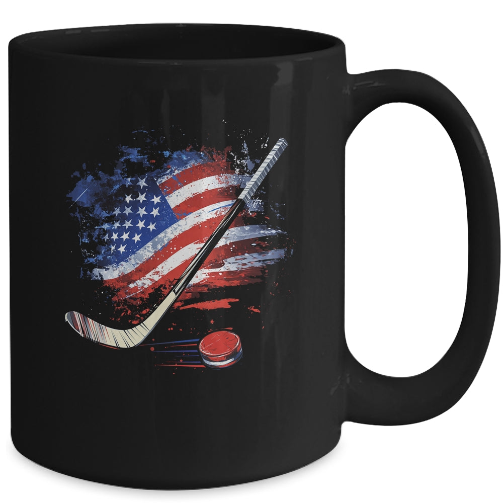 Patriotic Ice Hockey 4th Of July USA Independence Day Mug | teecentury
