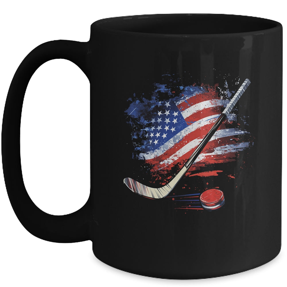 Patriotic Ice Hockey 4th Of July USA Independence Day Mug | teecentury