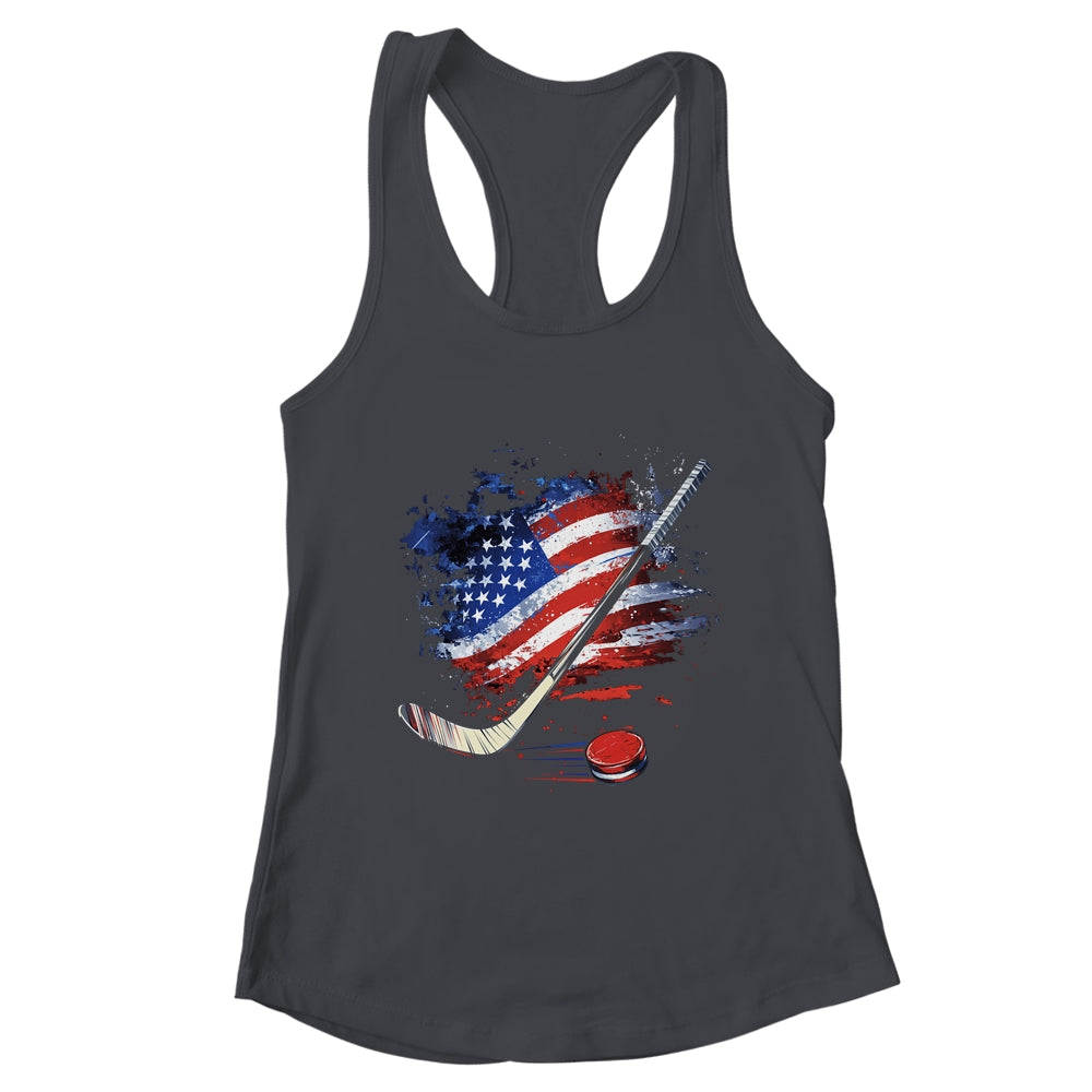Patriotic Ice Hockey 4th Of July USA Independence Day Shirt & Tank Top | teecentury