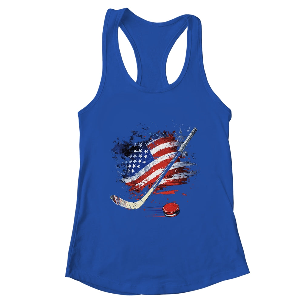 Patriotic Ice Hockey 4th Of July USA Independence Day Shirt & Tank Top | teecentury