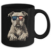 Patriotic Pitbull Dog USA Flag 4th Of July Mug | teecentury