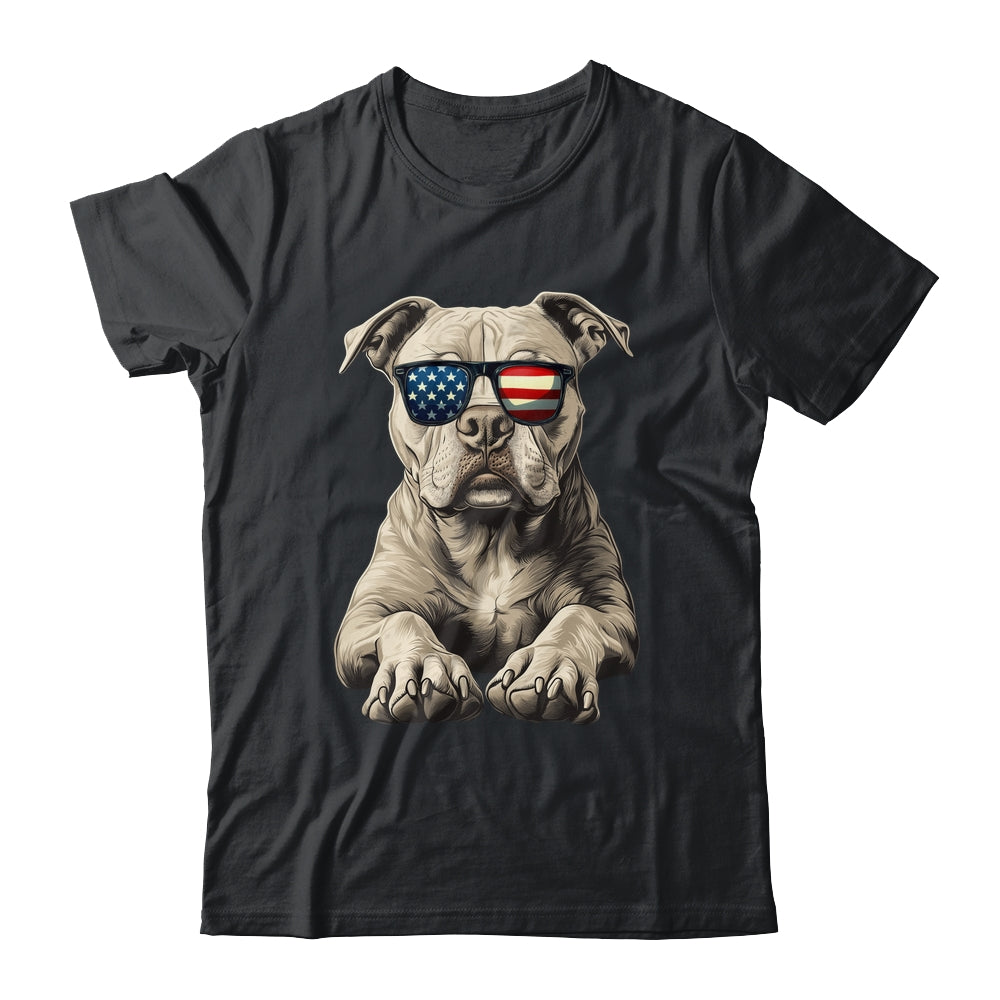 Patriotic Pitbull Dog USA Flag 4th Of July Shirt & Tank Top | teecentury