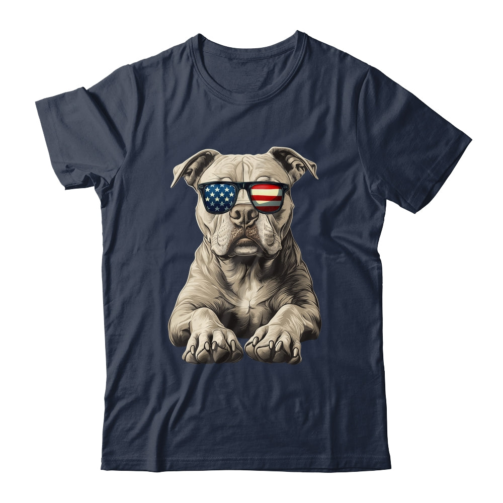 Patriotic Pitbull Dog USA Flag 4th Of July Shirt & Tank Top | teecentury