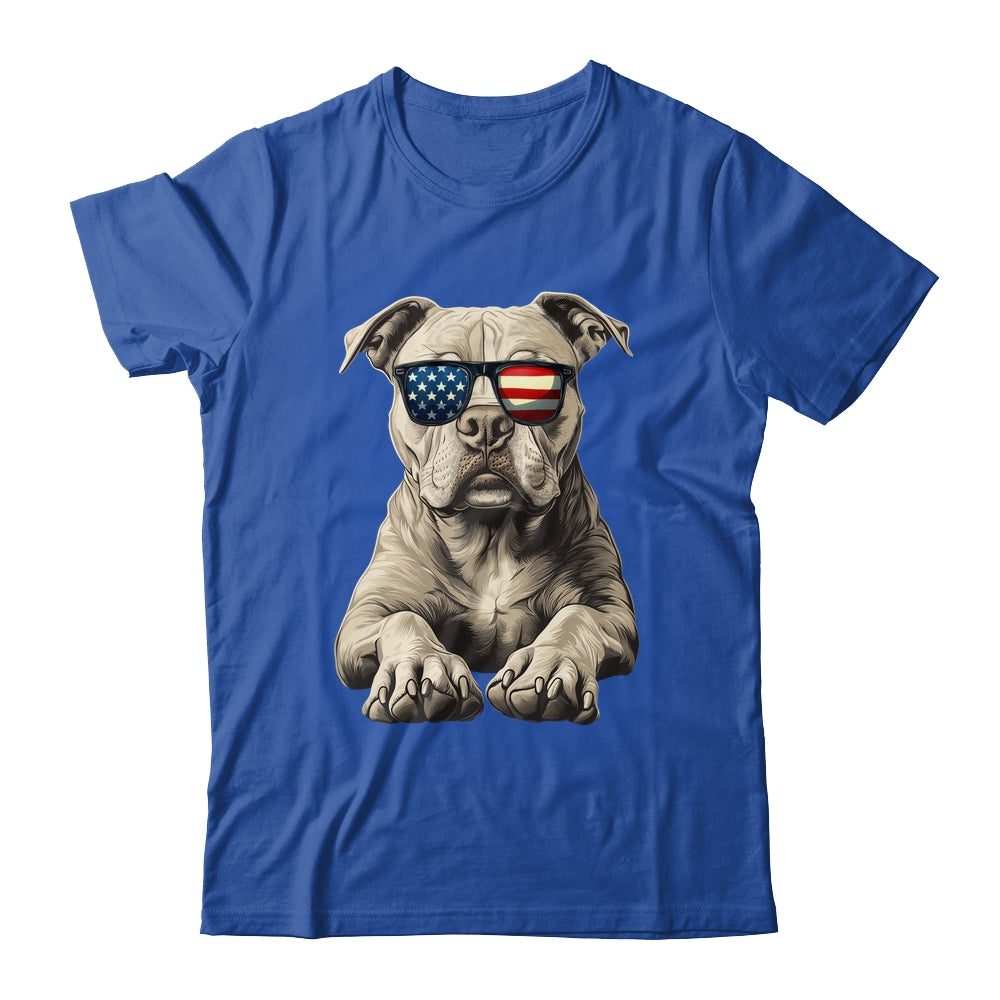 Patriotic Pitbull Dog USA Flag 4th Of July Shirt & Tank Top | teecentury