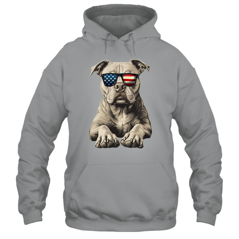Patriotic Pitbull Dog USA Flag 4th Of July Shirt & Tank Top | teecentury